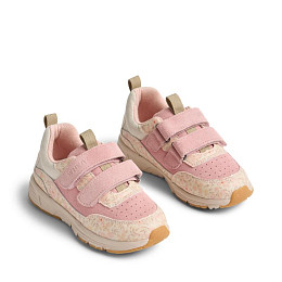 Кроссовки со вставками из замши Wheat "Alin Coral Flowers", коралловый рассвет